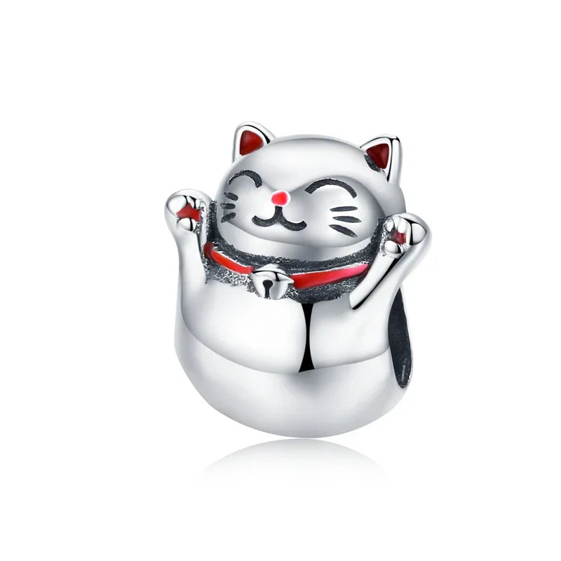 BISAER Alloy Dangle Beads Cup Bulldog Boy Girl