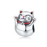 BISAER Alloy Dangle Beads Cup Bulldog Boy Girl