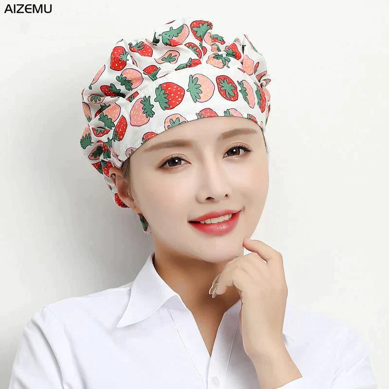 Cute Elastic Kitchen work Hats Restaurant Breathable chefs