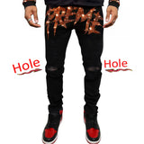 New Men Trend Black Ripped Jeans Fashion Street