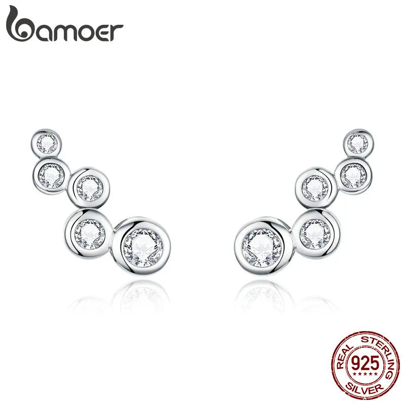 bamoer Shiny Bubble Long Stud Earrings for Women