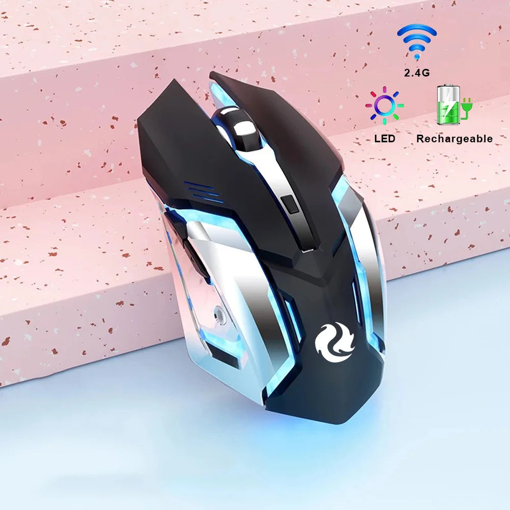 Gaming Mouse Rechargeable 2.4GWireless Bluetooth Mouse Mute Ergonomic