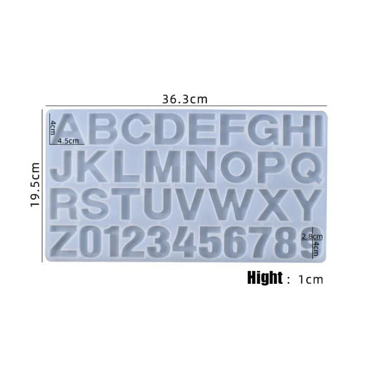 With Holes Alphabet & Number Resin Mould Letter