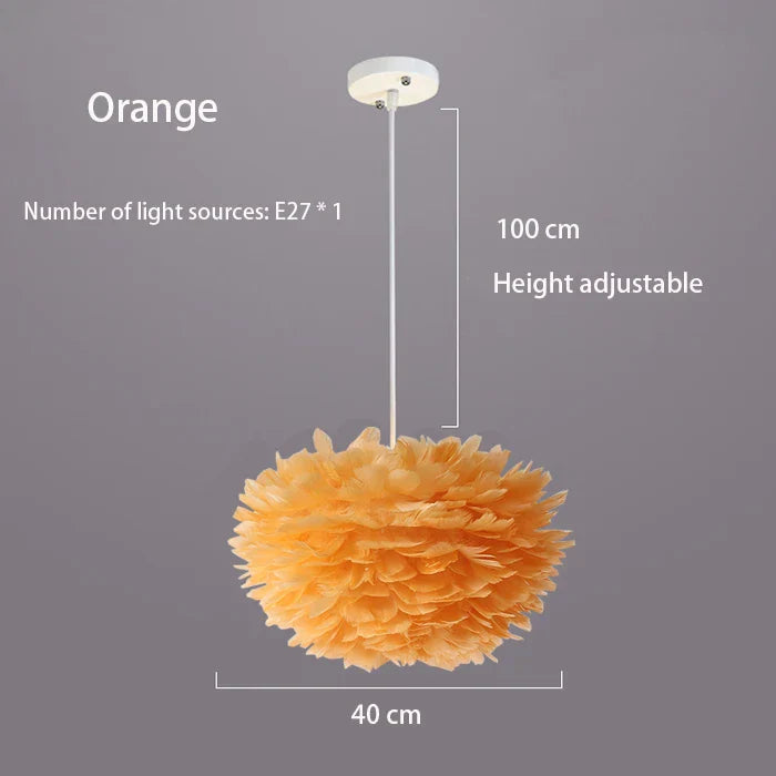 Feather Chandelier Nordic Modern Living Room Bedroom Feather