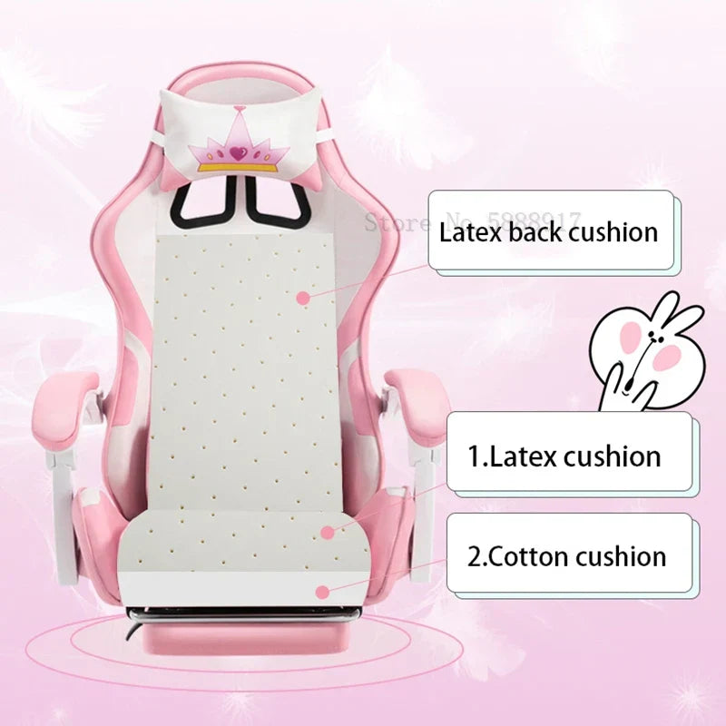 WCG Cute Girl Pink Computer Chair Home Office