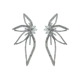 2021 Exaggerated Crystal Geometric Flower Stud Earrings Wedding