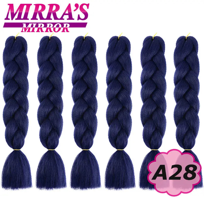 Synthetic Jumbo Braids Hair Omber Braiding Hair Extensions for Women Yaki Texture Black Blue Fake Hair Mirra’s Mirror