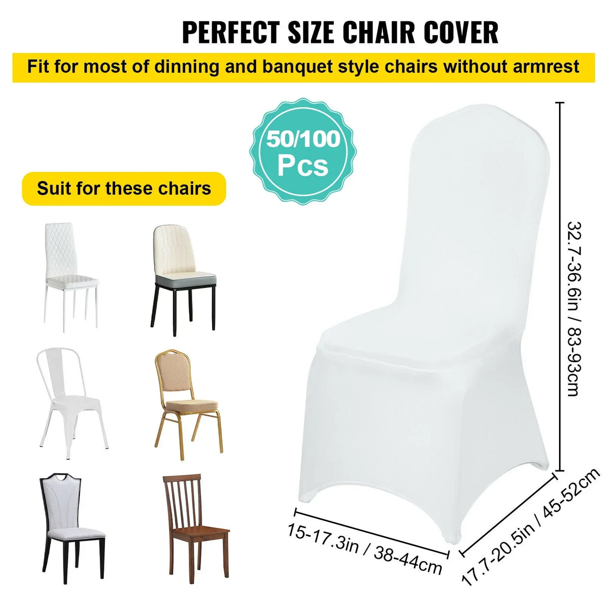 VEVOR 50 100Pcs Wedding Chair Covers Spandex Stretch