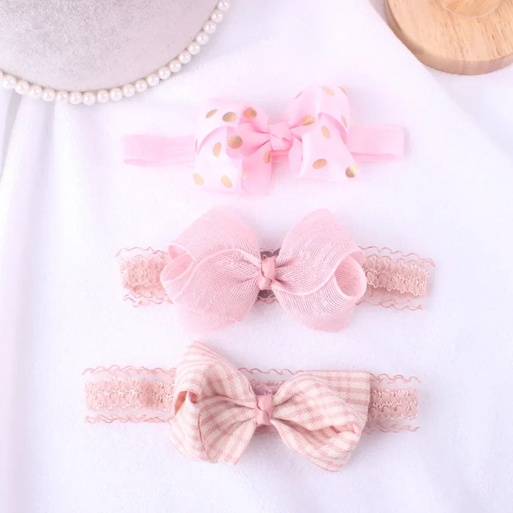 3pcs/lot Newborn Headwear Baby Girl Flower Headbands Lace