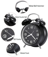 4 Inch Twin Bell Loud Alarm Clock Metal