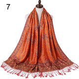 Pashmina Silk Scarf Shawl Wrap Paisley Jacquard Flowers