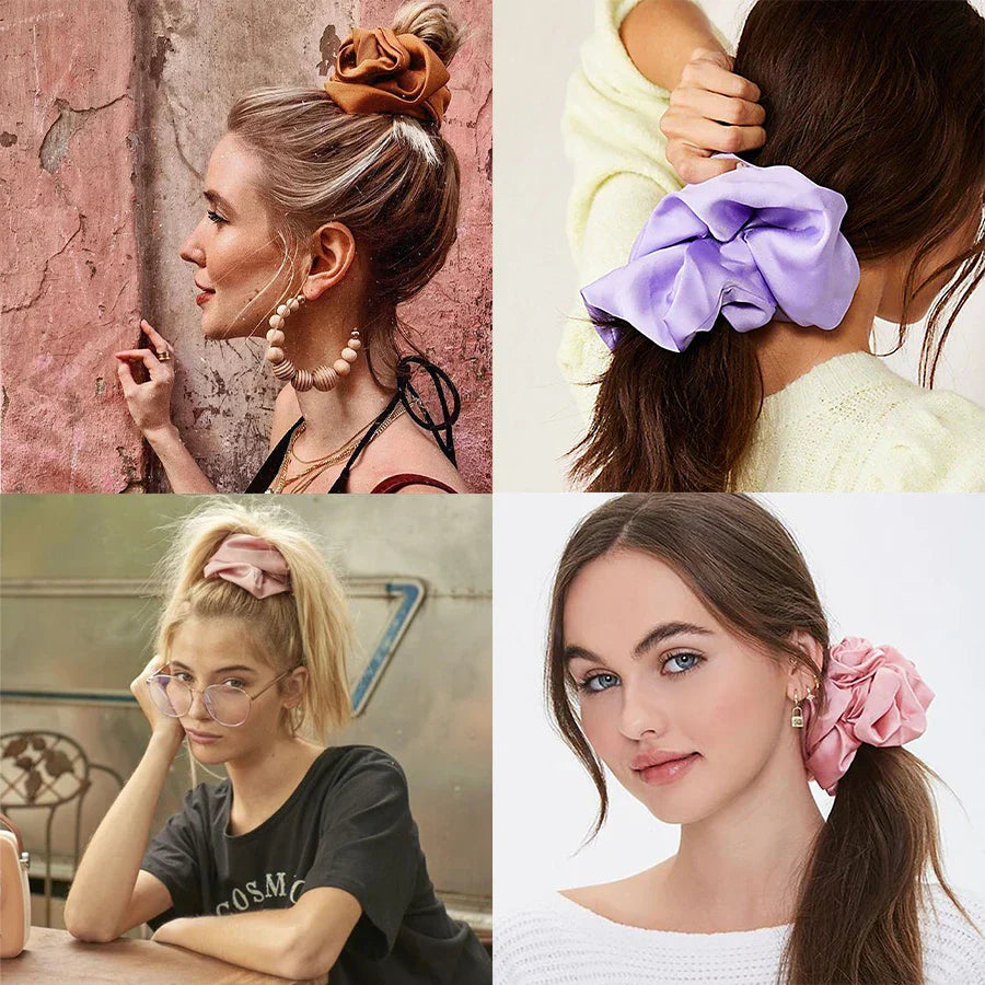 4Pcs/3Pcs Oversized Scrunchie Big Rubber Hair Tie Set