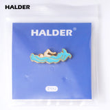 HALDER Swimming Pin Athletes Enamel Brooches Sports Games