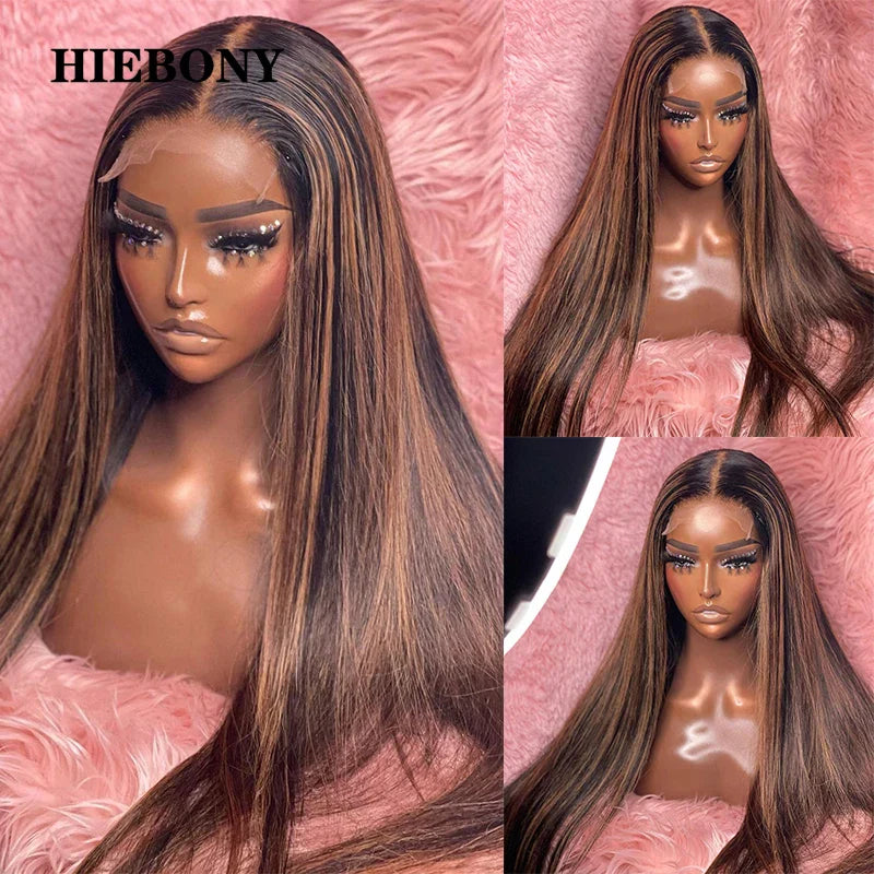 Highlight Straight Lace Front Wig Human Hair 250%