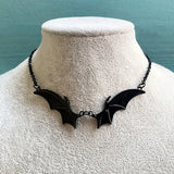 Goth Vampire Vintage Bat Wings Pendant Choker Necklace