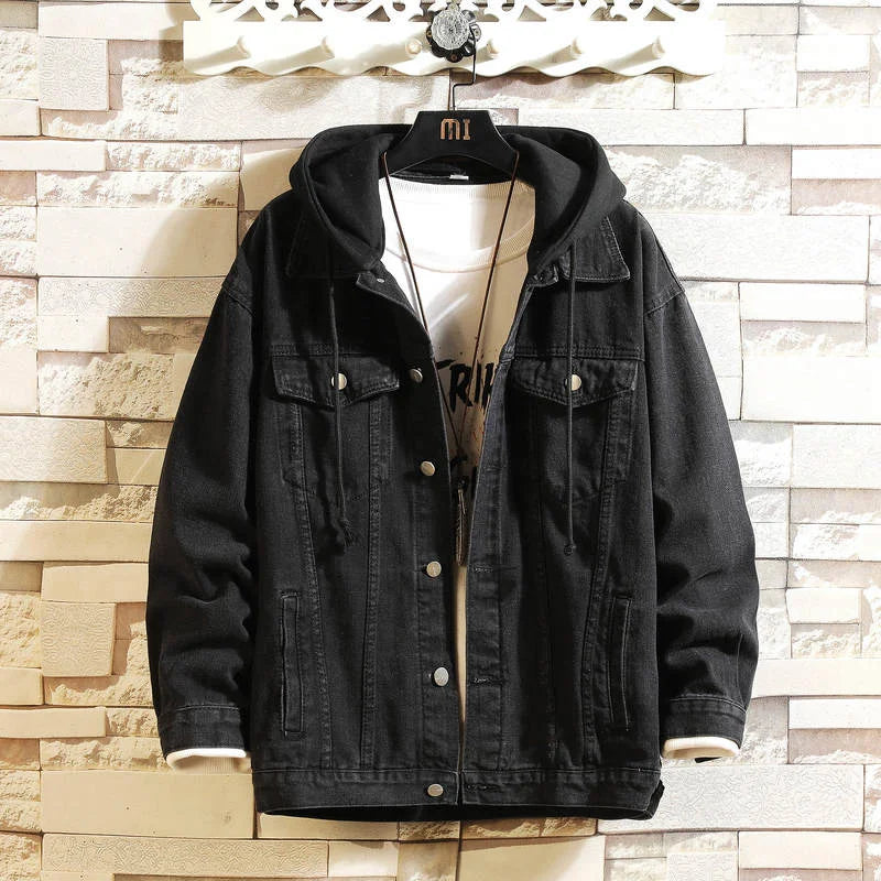 Denim Jacket Men Hooded Casual Men Jean Jackets