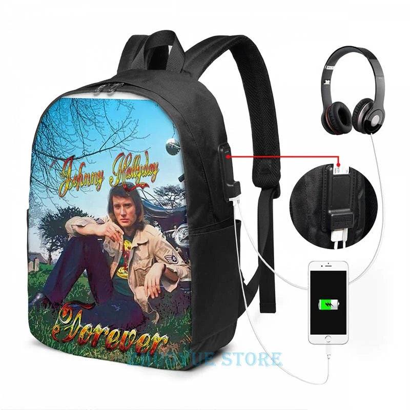 Funny Graphic print Johnny Hallyday Forever USB Charge