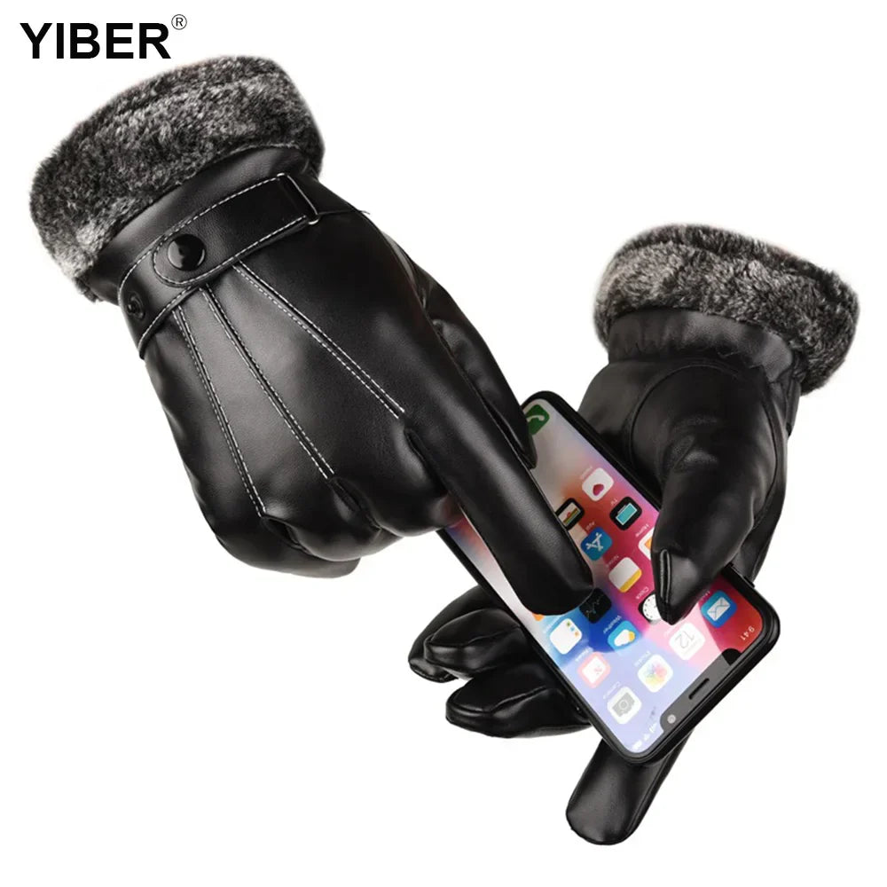 Winter Gloves For Men Leather Gloves Tactical Touchscreen