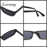 Vintage Narrow Rectangle Small Women Sunglasses Ocean Lens