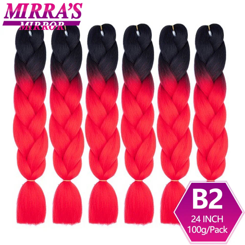 6 Bundle Braiding Hair 24 Inch Synthetic Jumbo