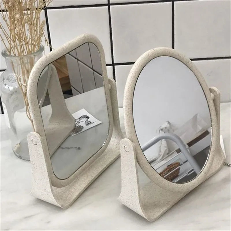 Portable Mirror Double-sided Simple Spin Assembly Desktop Makeup