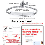 Personalize Baby Name Bracelet Figaro Chain Smooth Bangle