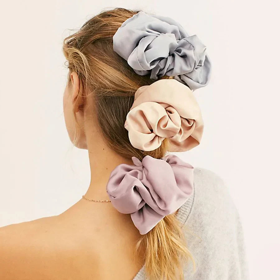 4Pcs/3Pcs Oversized Scrunchie Big Rubber Hair Tie Set