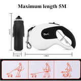5M/8M Retractable Dog Leash Roulette Leashes with Poop