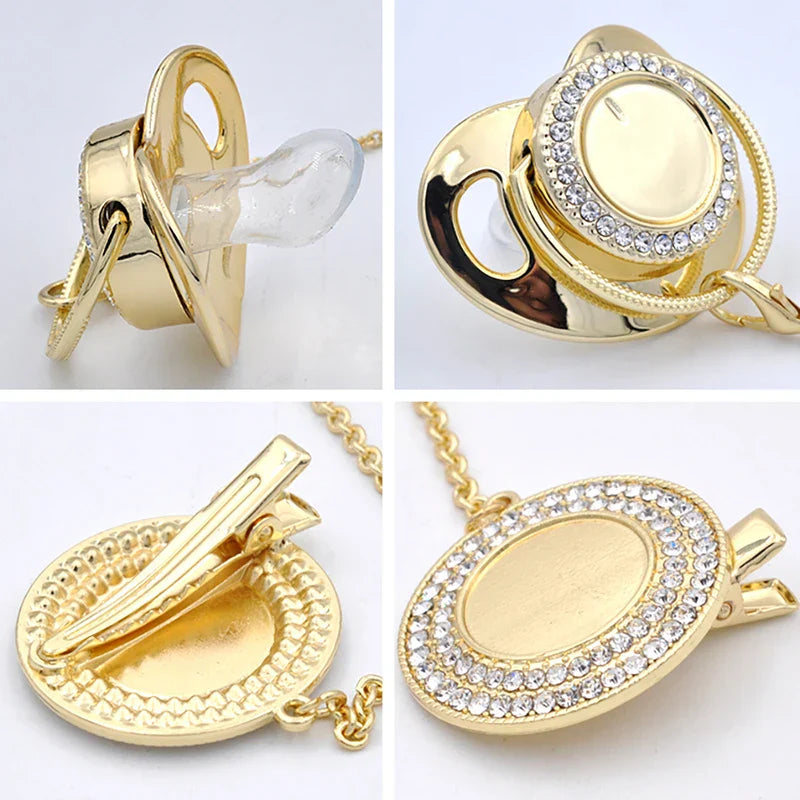 Gold Pacifier Baby Pacifier Clip Personalized BPA Free