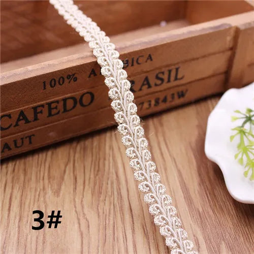 12mm Curve Cotton Lace Trim Centipede Braided Ribbon