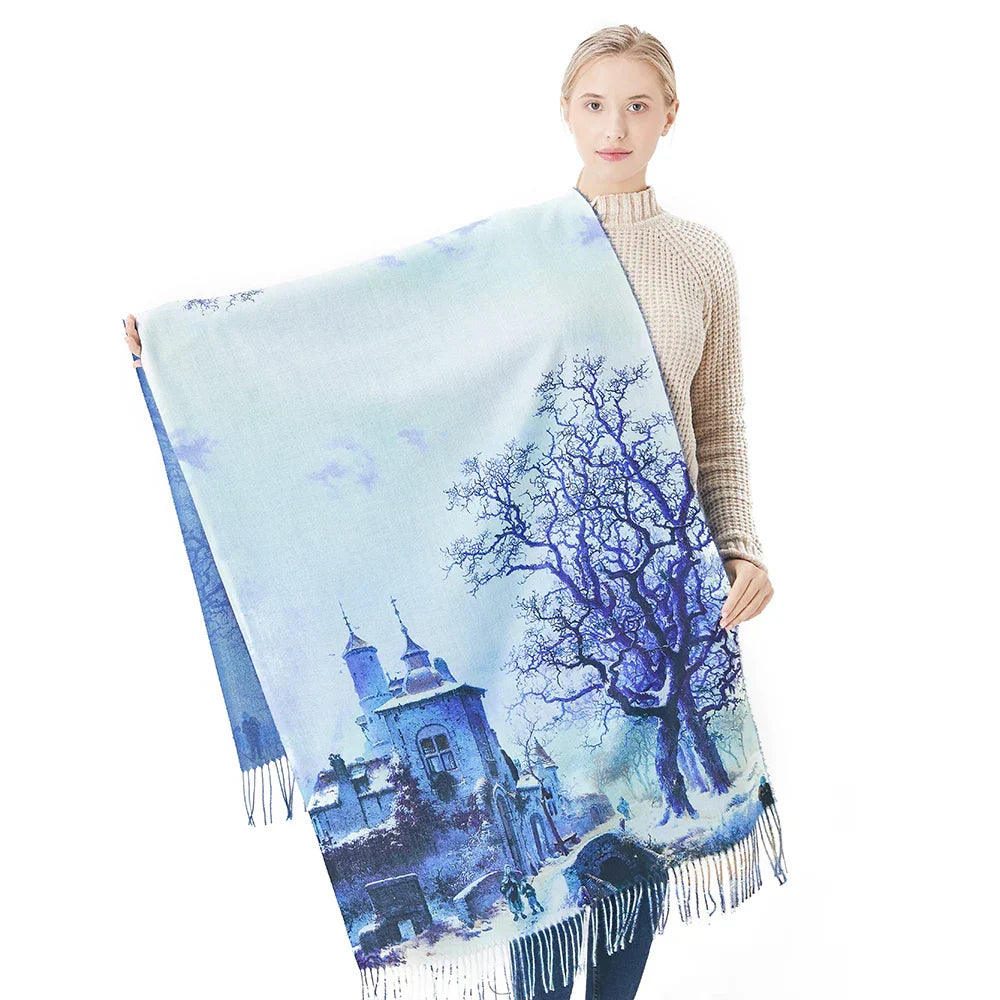 New Cashmere Scarf Women Digital Printing Pashmina Shawl