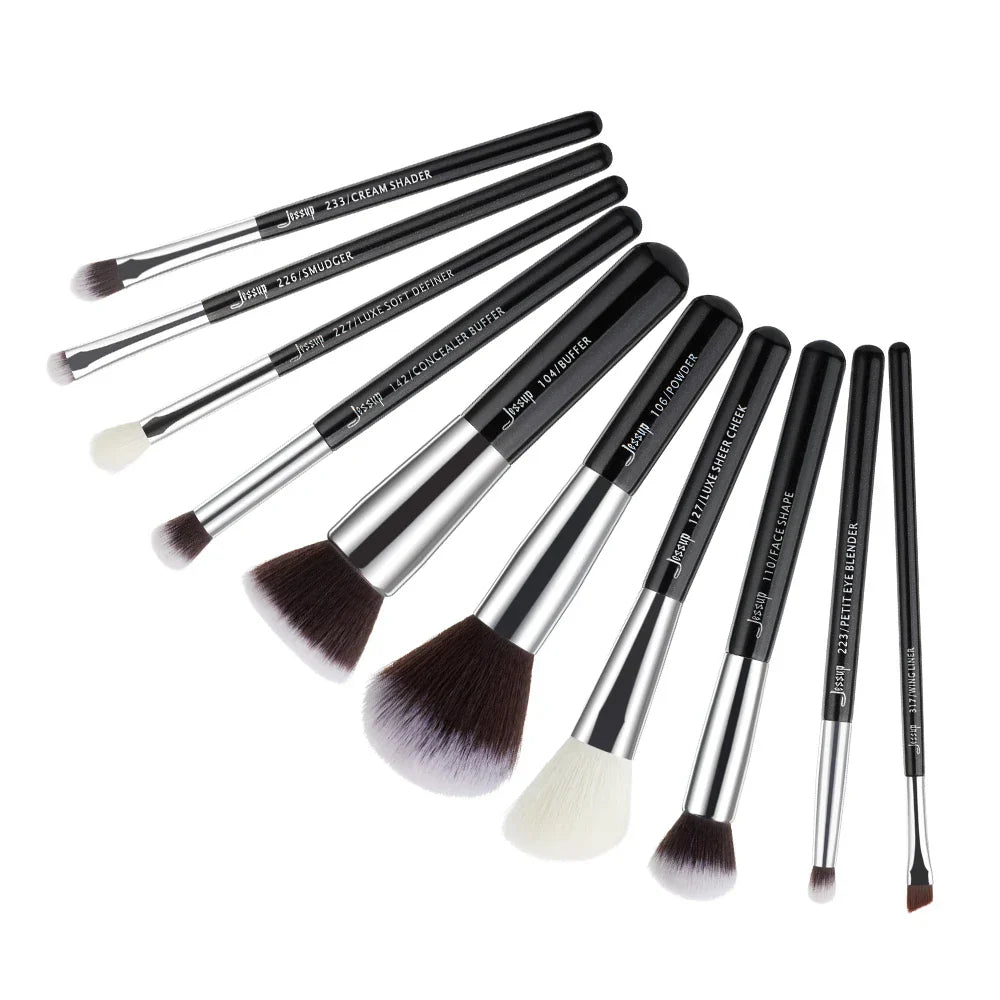 Jessup Makeup Brushes Set Synthetic-Natural Hair Foundation Powder