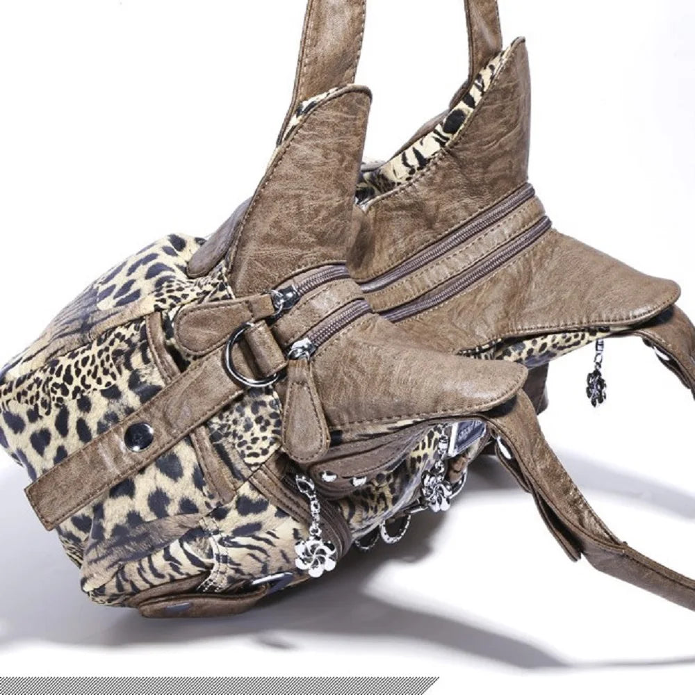 Angelkiss Women Handbags Leopard Bag Top-handle Handbag Fashion