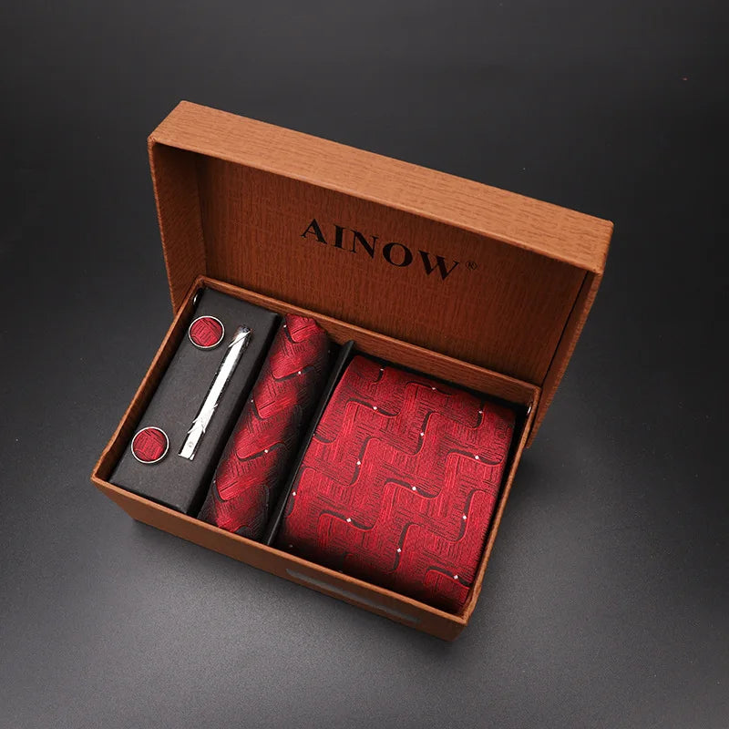 modern ties for men 2024 red Set Gift