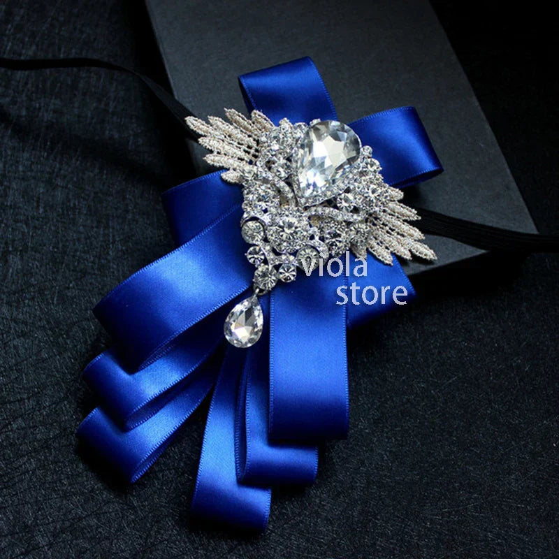 Elegant Gorgeous Diamond Ribbon Bowtie Men Wedding Suit