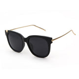Trendy Cat Eye Metal Polarized Sunglasses Men Driving