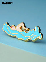 HALDER Swimming Pin Athletes Enamel Brooches Sports Games
