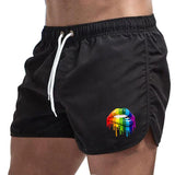 Summer Men's Shorts Lip Printing Sport Casual Fitness