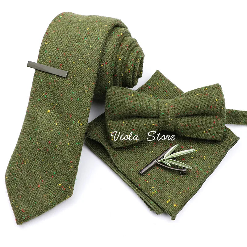 Top 50 Wool Soft 7cm Tie Bowtie Hankie