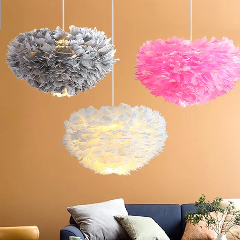 Feather Chandelier Nordic Modern Living Room Bedroom Feather
