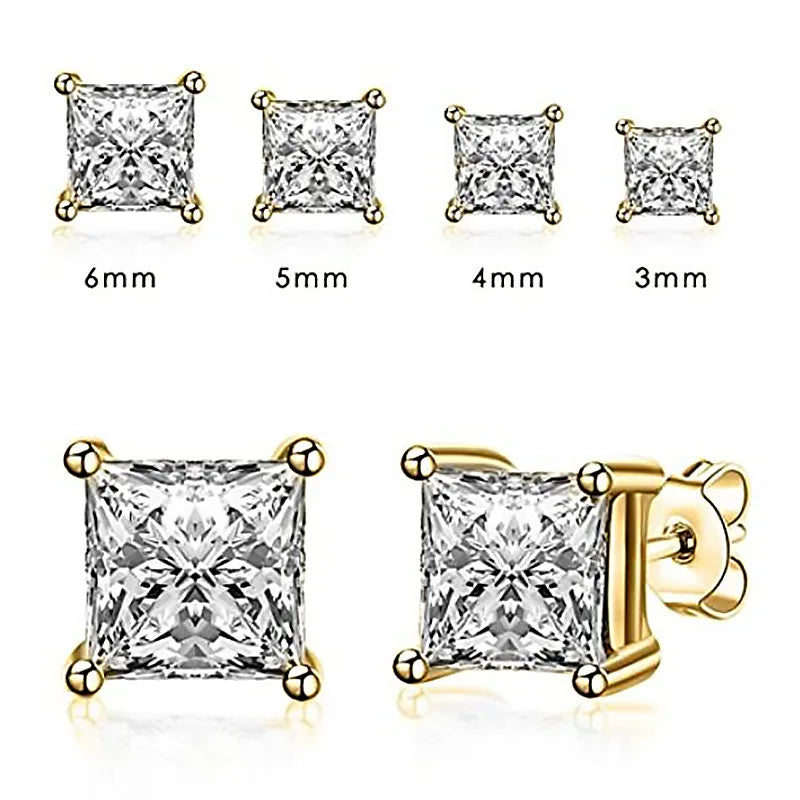 ANZIW Square 925 Silver Stud Earrings For Women