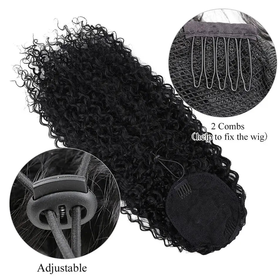 Curly Ponytail Extensions Clip in Synthetic Drawstring Ponytail