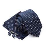 Mens Jacquard Tie Cravat Cufflinks Set Luxury Necktie
