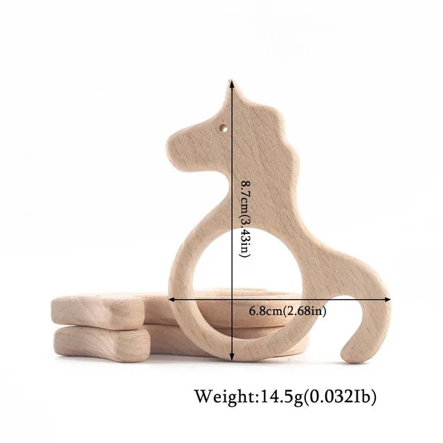 20pc Baby Wooden Teether Animal Beech Pacifier Pendant