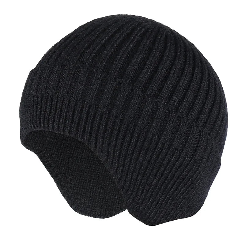Winter Ears Protected Hats for Men Thicker Beanies