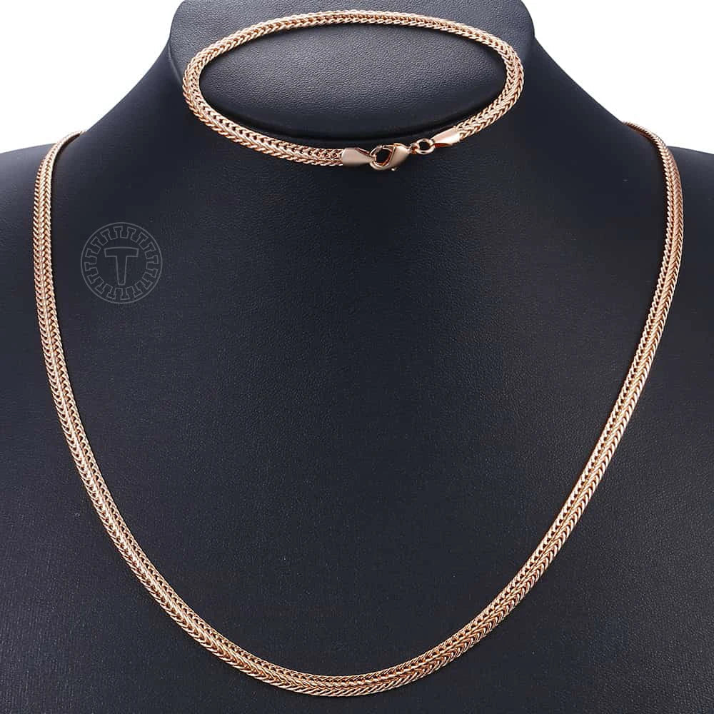 Women's Jewelry Sets 585 Rose Gold Color Necklace