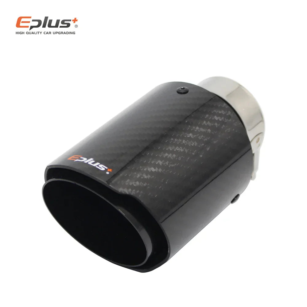 EPLUS Car Glossy Carbon Fiber Muffler Tip Exhaust