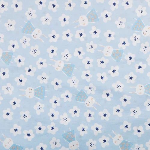 Blue Cartoon Printed Fabric Cotton Twill Cloth for