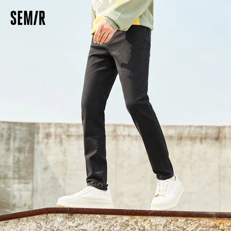 SEMIR Jeans Men Solid Retro Hong Kong Style