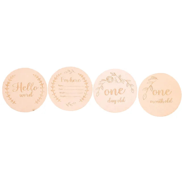 20pcs Baby Milestone Cards - Wooden Photo Accessories